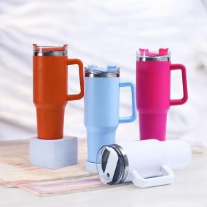 Caneca Térmica Grande 1200ml Canudo E Revestimento De Plástico