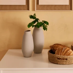 Vaso Decorativo em Cerâmica Cinza 27,5cm M