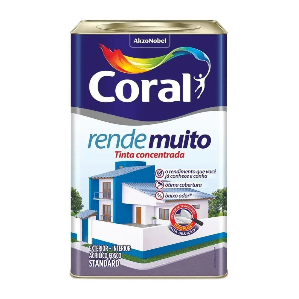 Tinta Coral Rende Muito Branco Acrílica Fosco 18 Litros